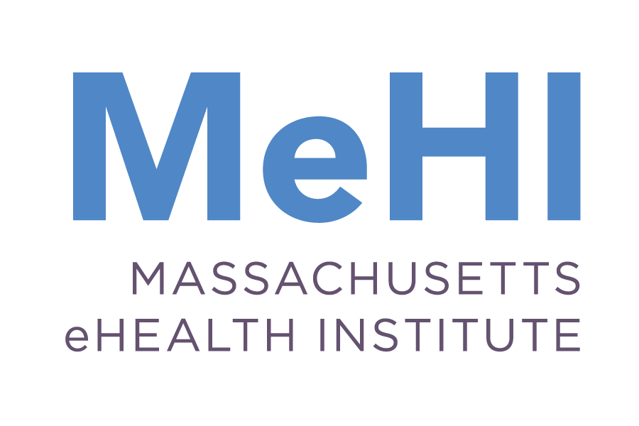 Logo of MeHI (Massachusetts eHealth Institute), featuring the text "MeHI" with a stylized design.