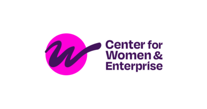 Logo of the Center for Women & Enterprise (CWE), featuring the text "CWE" with a stylized design.