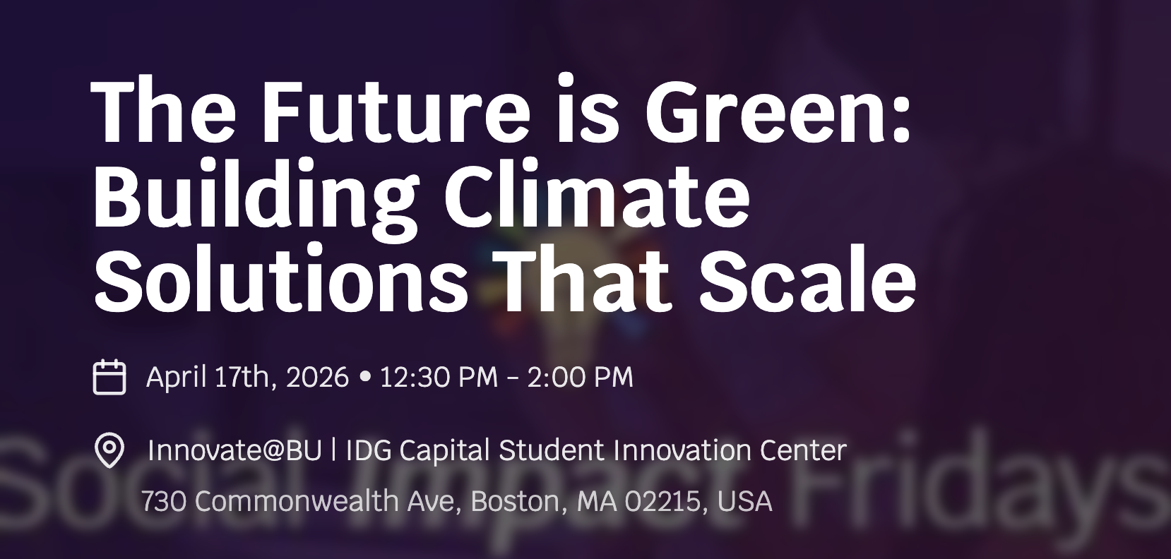 InnovateBU The Future is Green April 2026